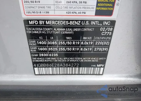 2008 Mercedes-Benz Ml 350 4Matic z USA, uszkodzony, nr VIN 4JGBB86E28A384272